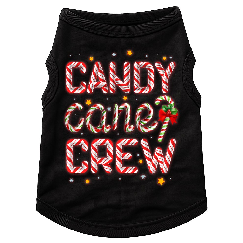 Cute Christmas Candy Cane Crew Matching Shirts Doggie Tank