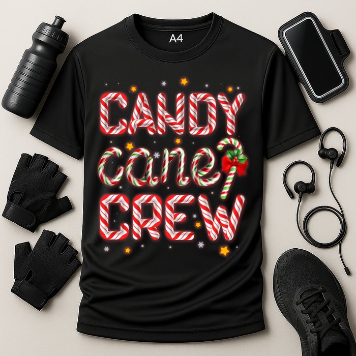 Cute Christmas Candy Cane Crew Matching Shirts Cooling Performance Crew T-Shirt