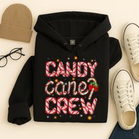Cute Christmas Candy Cane Crew Matching Shirts Hoodie