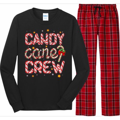 Cute Christmas Candy Cane Crew Matching Shirts Long Sleeve Pajama Set