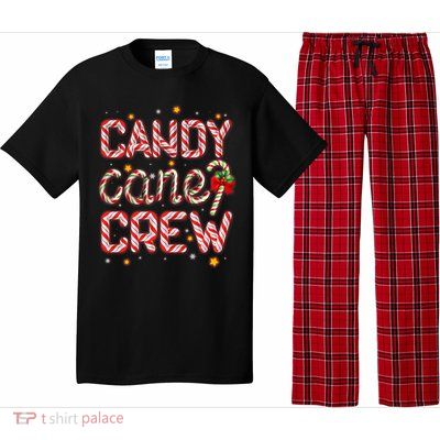 Cute Christmas Candy Cane Crew Matching Shirts Pajama Set