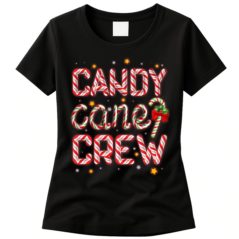 Cute Christmas Candy Cane Crew Matching Shirts Womens T-Shirt