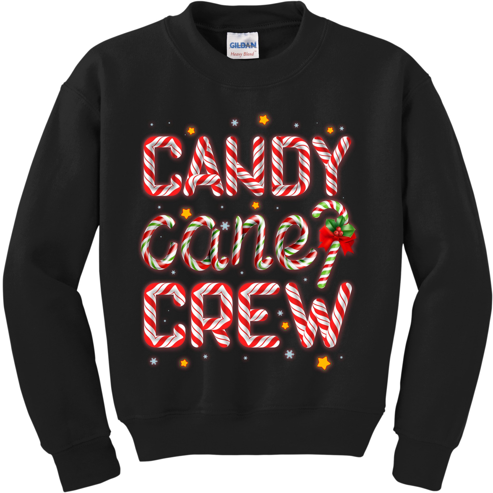 Cute Christmas Candy Cane Crew Matching Shirts Kids Sweatshirt