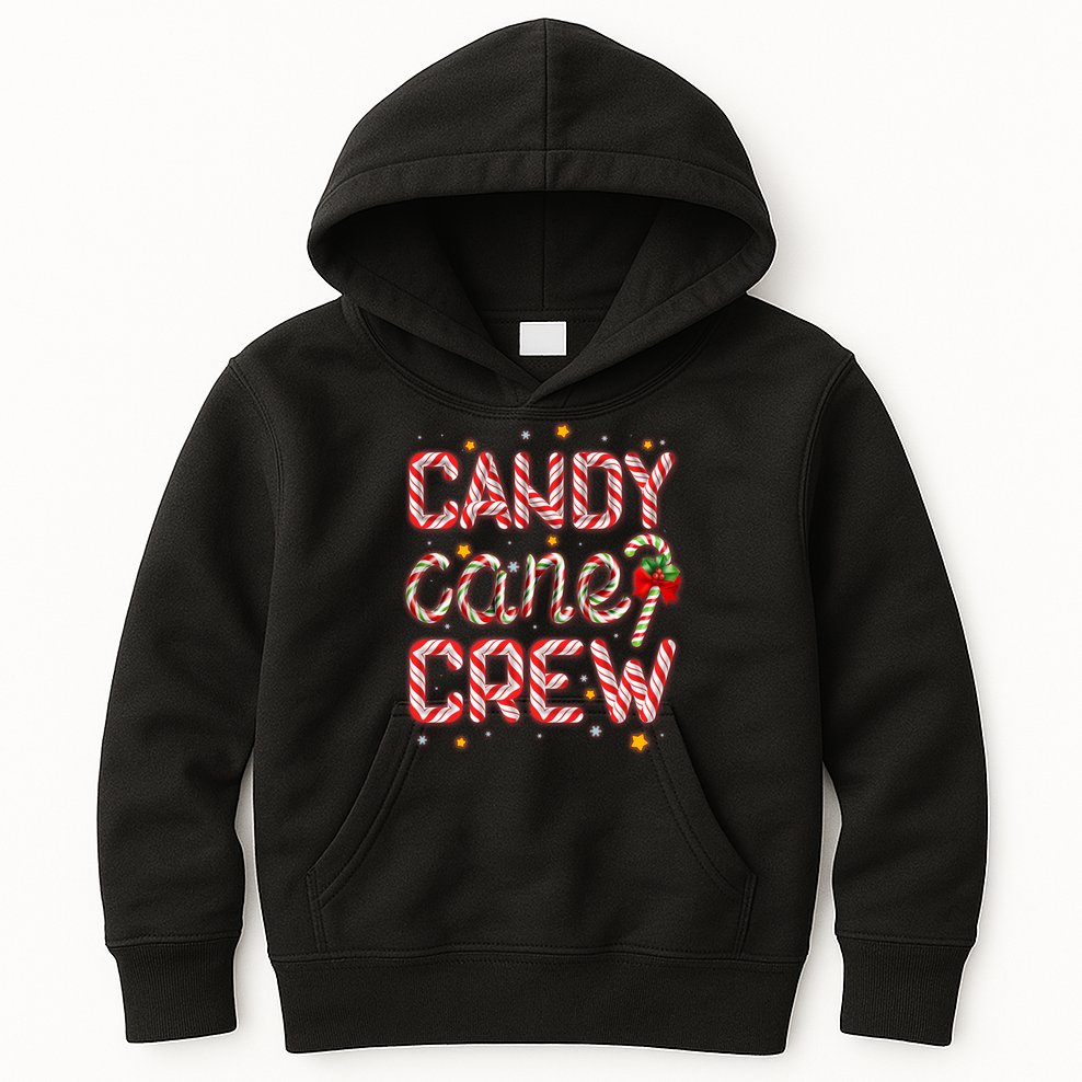Cute Christmas Candy Cane Crew Matching Shirts Kids Hoodie