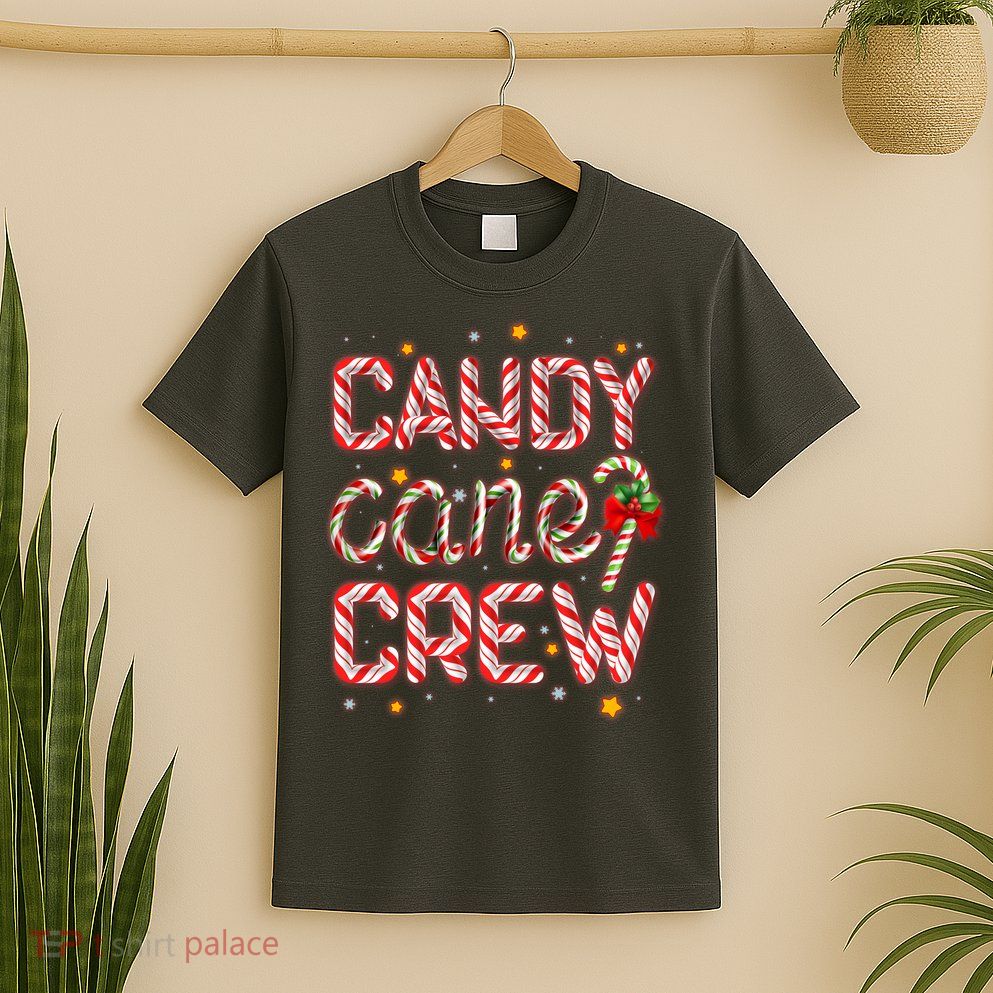 Cute Christmas Candy Cane Crew Matching Shirts T-Shirt