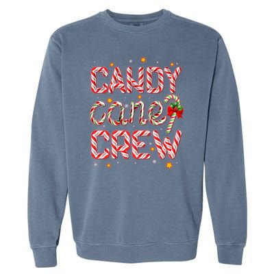 Cute Christmas Candy Cane Crew Matching Shirts Garment-Dyed Sweatshirt