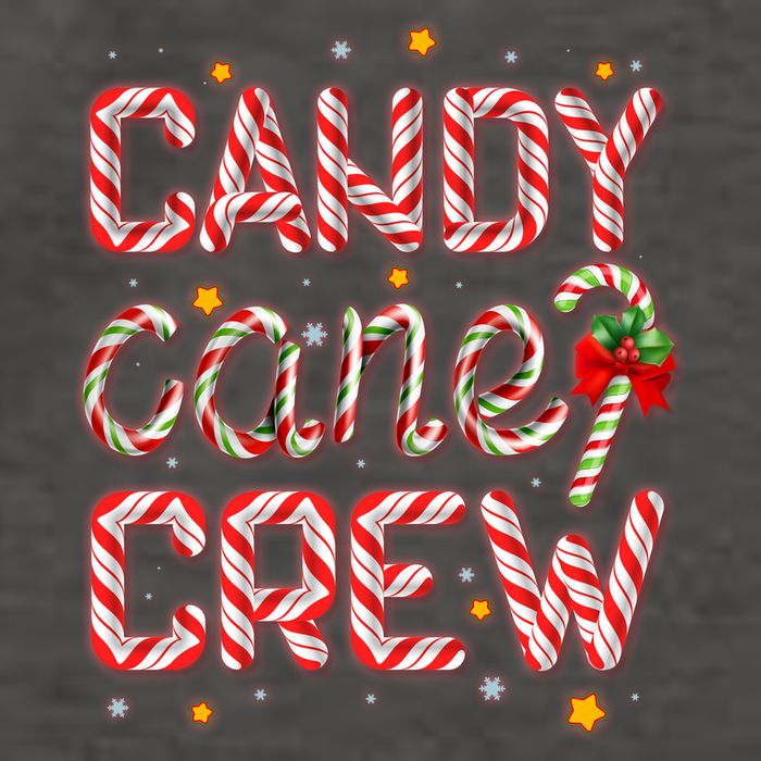 Cute Christmas Candy Cane Crew Matching Shirts Vector Backpack