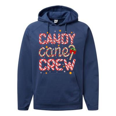 Cute Christmas Candy Cane Crew Matching Shirts Performance Fleece Hoodie