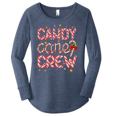 Cute Christmas Candy Cane Crew Matching Shirts Women's Perfect Tri Tunic Long Sleeve Shirt