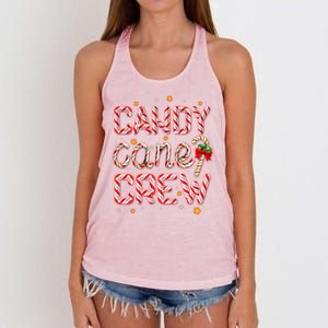 Cute Christmas Candy Cane Crew Matching Shirts Women's Knotted Racerback Tank