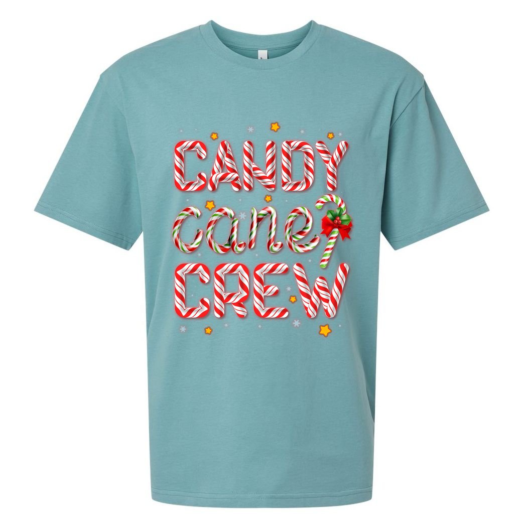 Cute Christmas Candy Cane Crew Matching Shirts Sueded Cloud Jersey T-Shirt