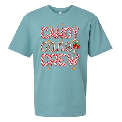 Cute Christmas Candy Cane Crew Matching Shirts Sueded Cloud Jersey T-Shirt