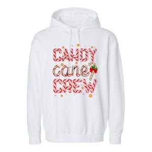 Cute Christmas Candy Cane Crew Matching Shirts Garment-Dyed Fleece Hoodie