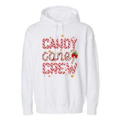 Cute Christmas Candy Cane Crew Matching Shirts Garment-Dyed Fleece Hoodie