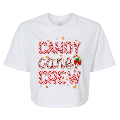 Cute Christmas Candy Cane Crew Matching Shirts Bella+Canvas Jersey Crop Tee