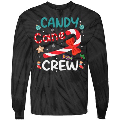 Candy Cane Crew Christmas Candy Cane Lover Xmas Pajama Tie-Dye Long Sleeve Shirt