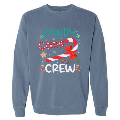 Candy Cane Crew Christmas Candy Cane Lover Xmas Pajama Garment-Dyed Sweatshirt