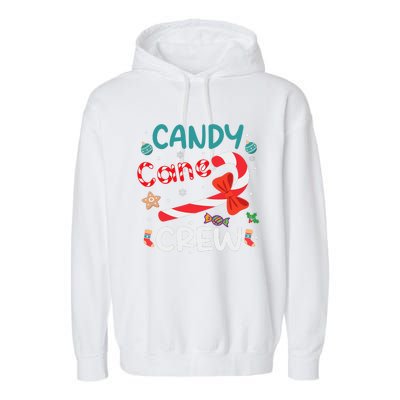 Candy Cane Crew Christmas Candy Cane Lover Xmas Pajama Garment-Dyed Fleece Hoodie