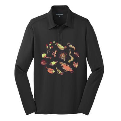 Cambrian Critters Silk Touch Performance Long Sleeve Polo