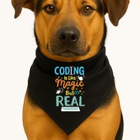 Coding Coder Computer Science Programming USA-Made Doggie Bandana