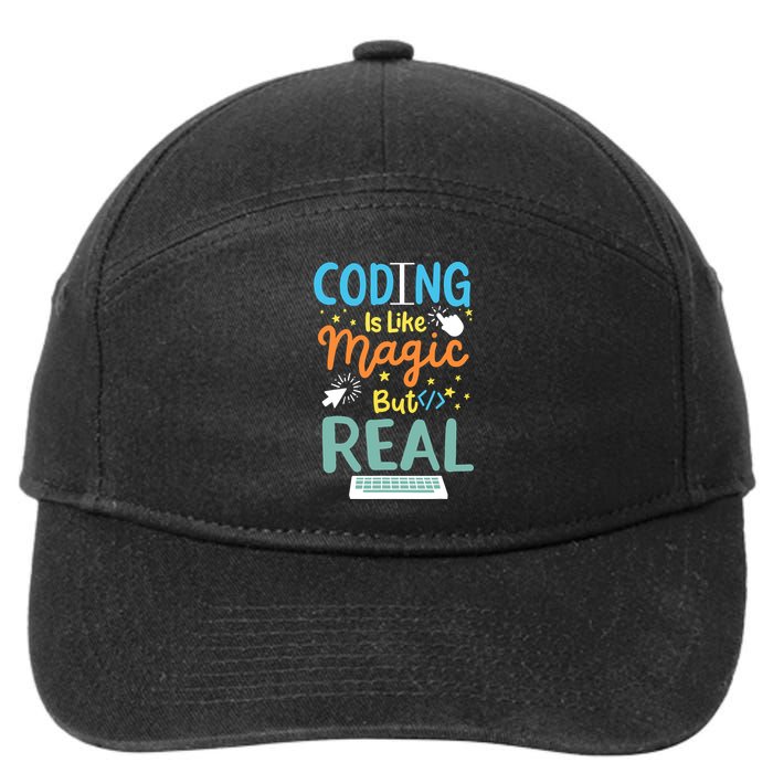 Coding Coder Computer Science Programming 7-Panel Snapback Hat