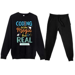 Coding Coder Computer Science Programming Premium Crewneck Sweatsuit Set