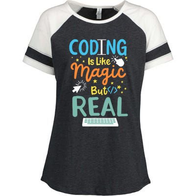 Coding Coder Computer Science Programming Enza Ladies Jersey Colorblock Tee