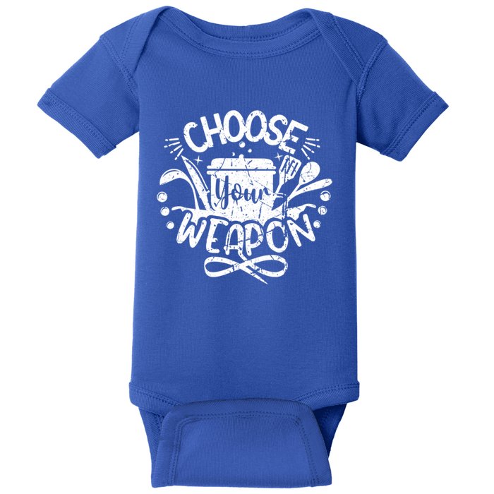 Chef Culinary Cooking Food Lover Choose Your Weapon Cool Gift Baby Bodysuit