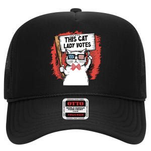 Cute Cat High Crown Mesh Back Trucker Hat