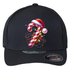 Candy Cane Crew Christmas Lights Family Matching Flexfit Unipanel Trucker Cap