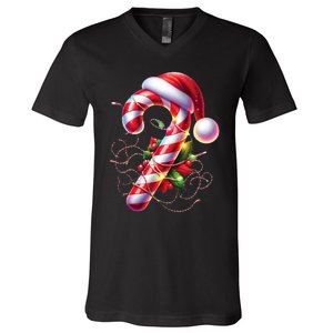 Candy Cane Crew Christmas Lights Family Matching V-Neck T-Shirt