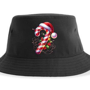 Candy Cane Crew Christmas Lights Family Matching Sustainable Bucket Hat