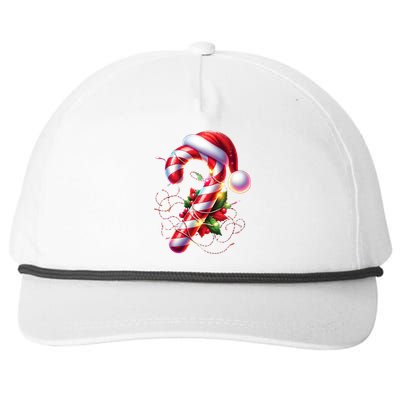 Candy Cane Crew Christmas Lights Family Matching Snapback Five-Panel Rope Hat