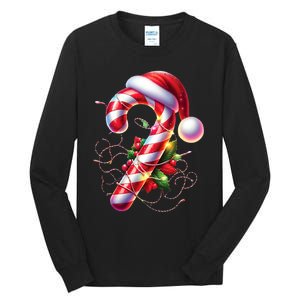 Candy Cane Crew Christmas Lights Family Matching Tall Long Sleeve T-Shirt