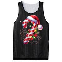 Candy Cane Crew Christmas Lights Family Matching Mesh Reversible Basketball Jersey Tank