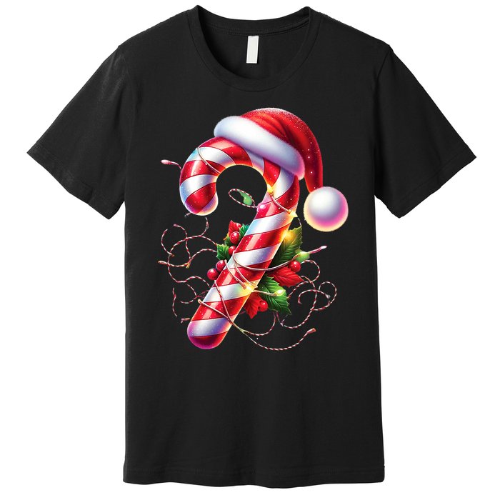 Candy Cane Crew Christmas Lights Family Matching Premium T-Shirt