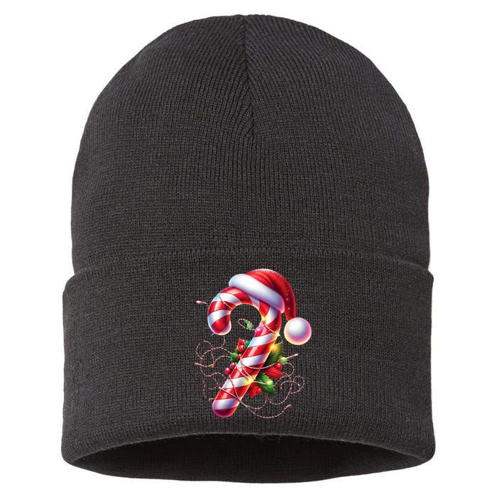 Candy Cane Crew Christmas Lights Family Matching Sustainable Knit Beanie