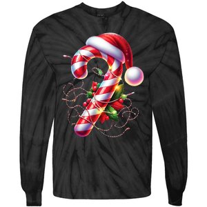 Candy Cane Crew Christmas Lights Family Matching Tie-Dye Long Sleeve Shirt