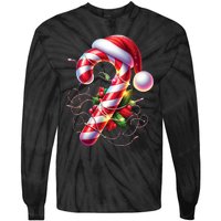 Candy Cane Crew Christmas Lights Family Matching Tie-Dye Long Sleeve Shirt