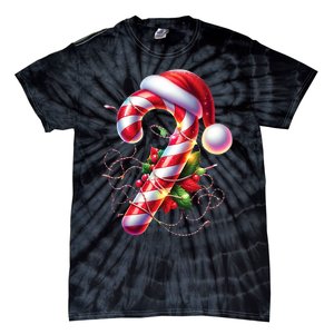 Candy Cane Crew Christmas Lights Family Matching Tie-Dye T-Shirt