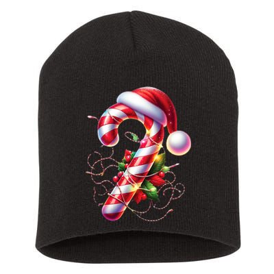 Candy Cane Crew Christmas Lights Family Matching Short Acrylic Beanie