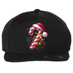 Candy Cane Crew Christmas Lights Family Matching Wool Snapback Cap