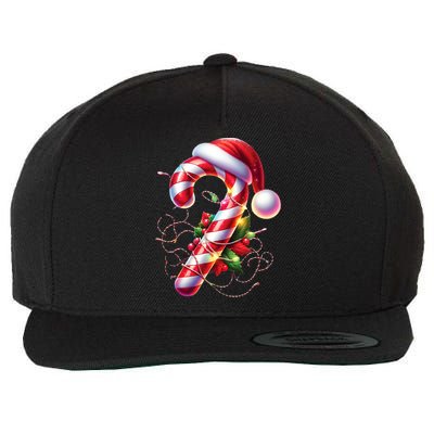 Candy Cane Crew Christmas Lights Family Matching Wool Snapback Cap