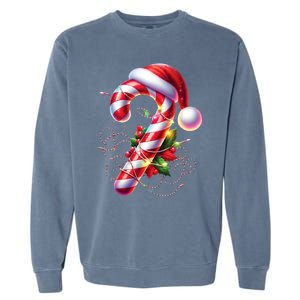 Candy Cane Crew Christmas Lights Family Matching Garment-Dyed Sweatshirt