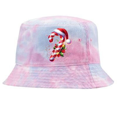 Candy Cane Crew Christmas Lights Family Matching Tie-Dyed Bucket Hat