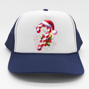 Candy Cane Crew Christmas Lights Family Matching Trucker Hat