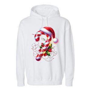 Candy Cane Crew Christmas Lights Family Matching Garment-Dyed Fleece Hoodie