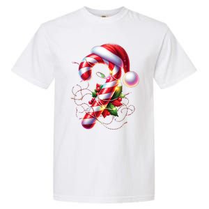 Candy Cane Crew Christmas Lights Family Matching Garment-Dyed Heavyweight T-Shirt