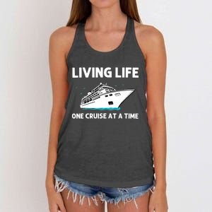 Cool Cruise Cruising Family Vacation Lovers Women's Knotted Racerback Tank