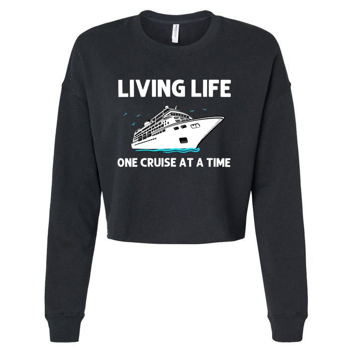 Cool Cruise Cruising Family Vacation Lovers Cropped Pullover Crew